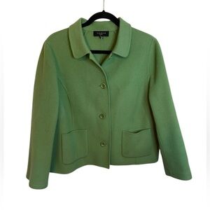 Talbots Green Felt Double Wool Pea Coat